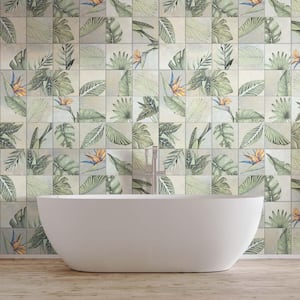 Nusa Botanic Jade 9-3/4 in. x 9-3/4 in. Porcelain Floor and Wall Tile (10.88 sq. ft./Case)