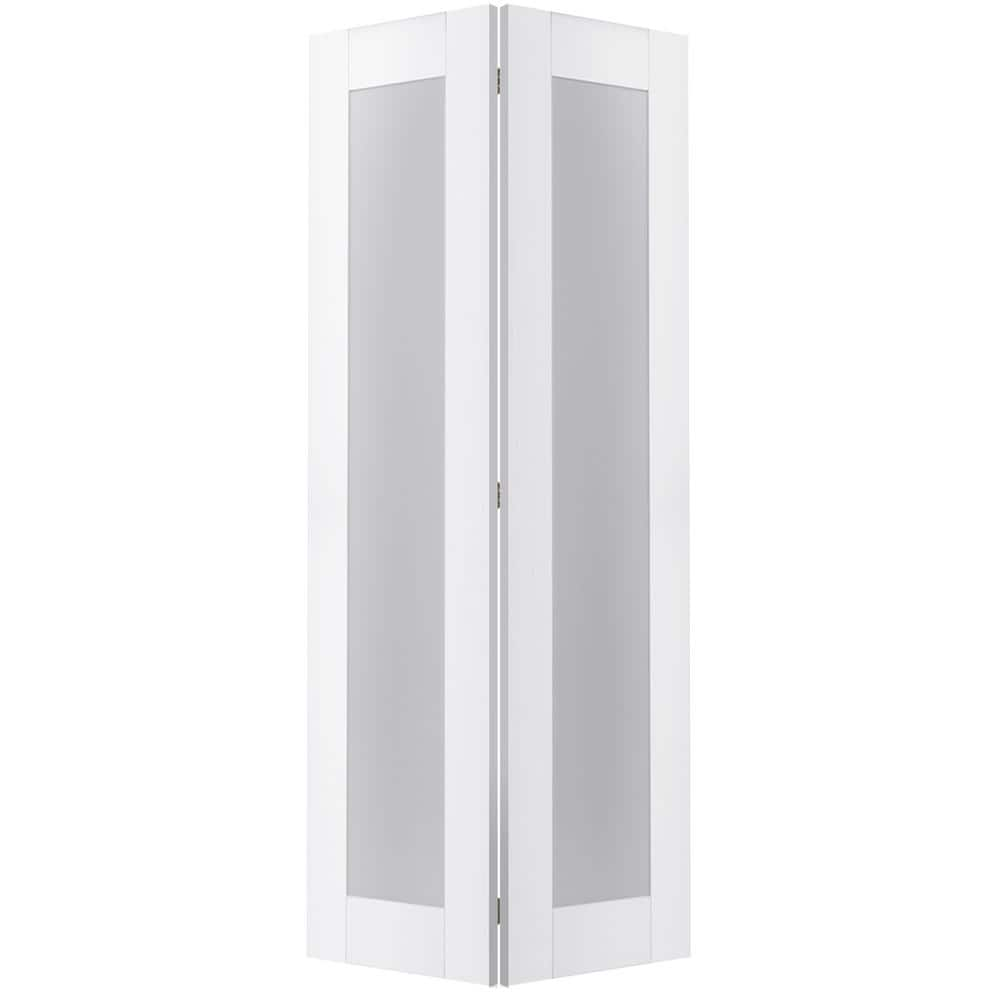 Belldinni Paola 36 in. x 80 in. Full Lite Frosted Glass Bianco Noble ...