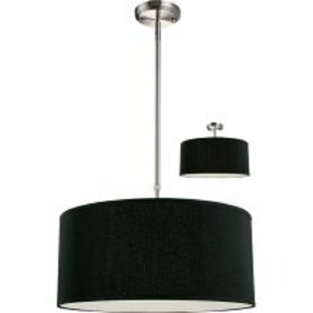 Brushed Nickel 20" Incandescent Drum Pendant Light