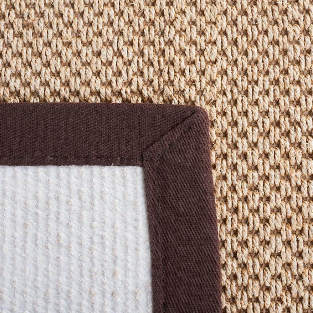 Coastal Charm Handmade Maize & Brown Sisal Accent Rug - 24" x 4"