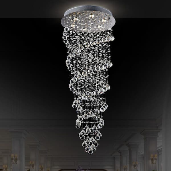 Double Spiral 6 Light Flush Mount With Chrome Finish