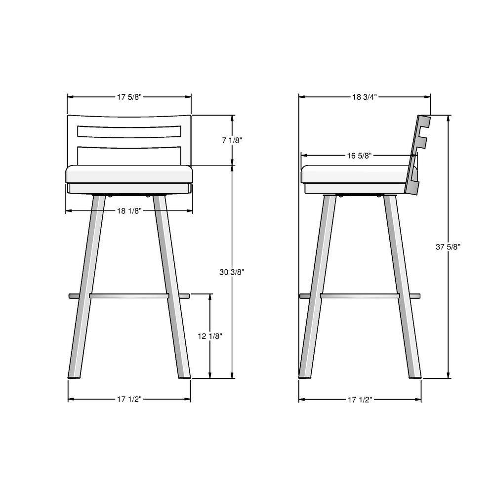 Sleek Metallic Grey Swivel Bar Stool with Cushioned Light Grey Seat