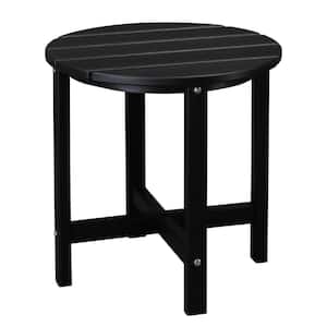 18 in. Black Round Plastic End Table