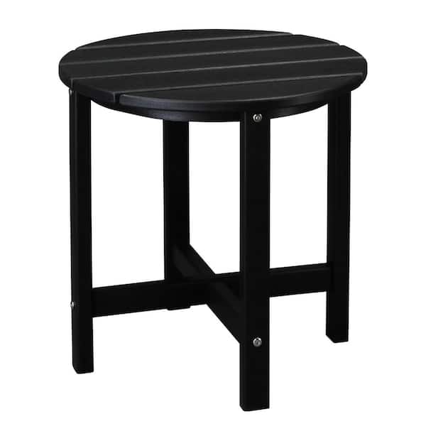 Karl home 18 in. Black Round Plastic End Table