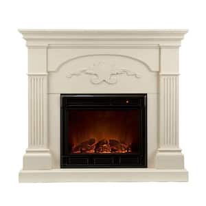 Dover 44.75 in. W Electric Fireplace in Ivory