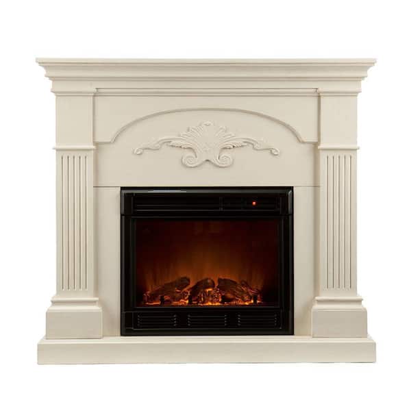 Unbranded Dover 44.75 in. W Electric Fireplace in Ivory