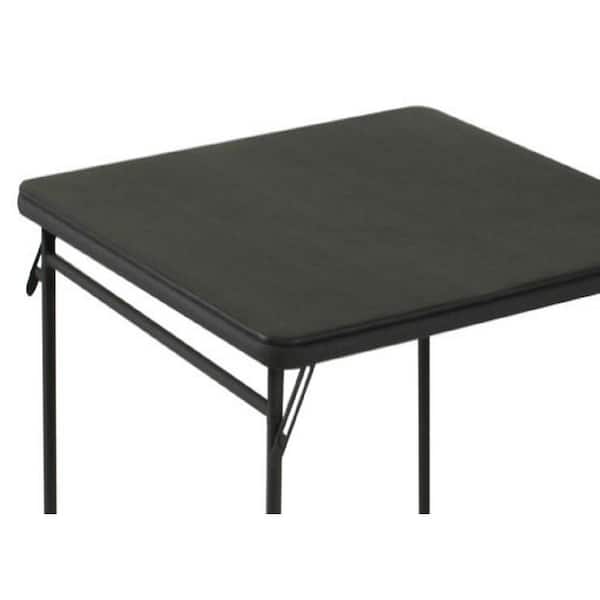 Details about   Folding Card Table Square Foam Padded Top Transitional Multipurpose Vinyl Black 