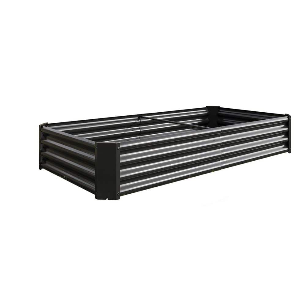 8 ft. x 4 ft. x 1.5 ft. Metal Rectangular Outdoor Raised Garden Bed for Pla