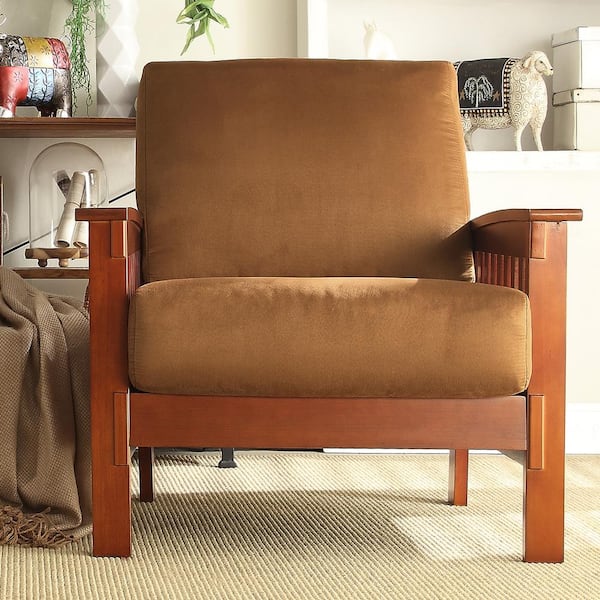 HomeSullivan Oak Mission-Style Wood Accent Chair