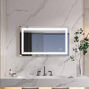 RUNA 40 in. W x 24 in. H Rectangular Frameless Anti-Fog LED Light Wall Bathroom Vanity Mirror in Aluminum, 3000K-6000K