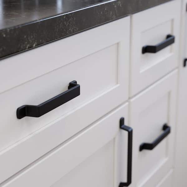Uniform Bends 5-1/16 in. (128 mm) Modern Matte Black Cabinet Drawer Pull