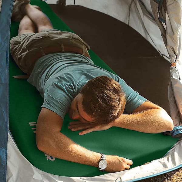 INVOKER 3 Inch UltraThick Self Inflating Memory Foam Camping Sleeping Pad,  Green