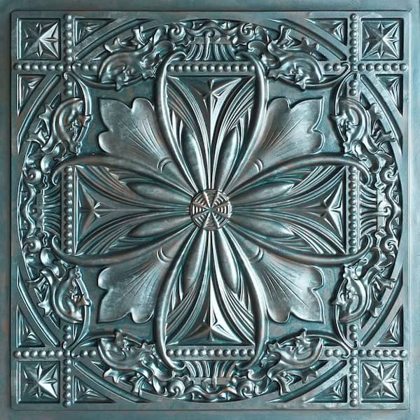 Milan Patina 2 ft. x 2 ft. Decorative PVC Glue Up Ceiling Tile (40 sq. ft./case)