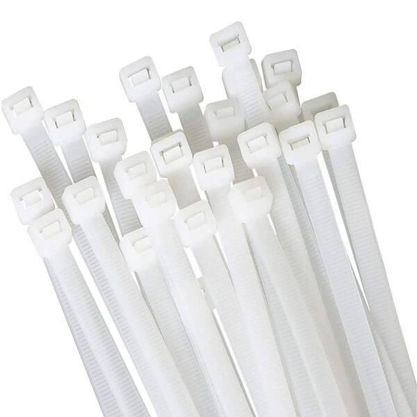 500-Pack White 12" Nylon Zip Ties – 40lb Tensile, UV Resistant – BlueDot Trading