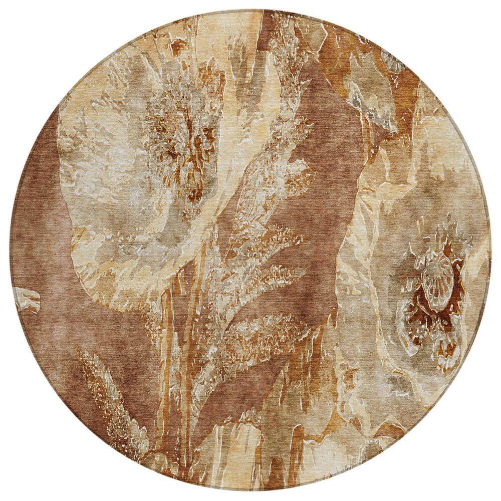 Chantille Machine Washable Indoor/Outdoor Abstract ACN2798 Paprika 8 ft. x 8 ft. Round Rug price history on PriceWatchPro