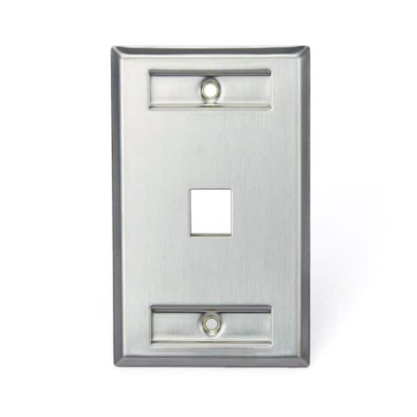 Stainless Look 1-Gang Audio/Video Wall Plate (1-Pack) 43080-1L1