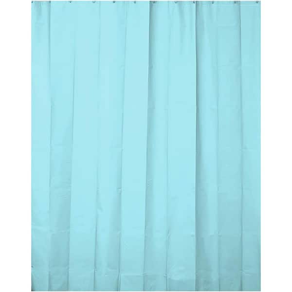 EVIDECO French home goods Solid Eva 71 in. x 78 in. Aqua Blue Bath Shower Curtain