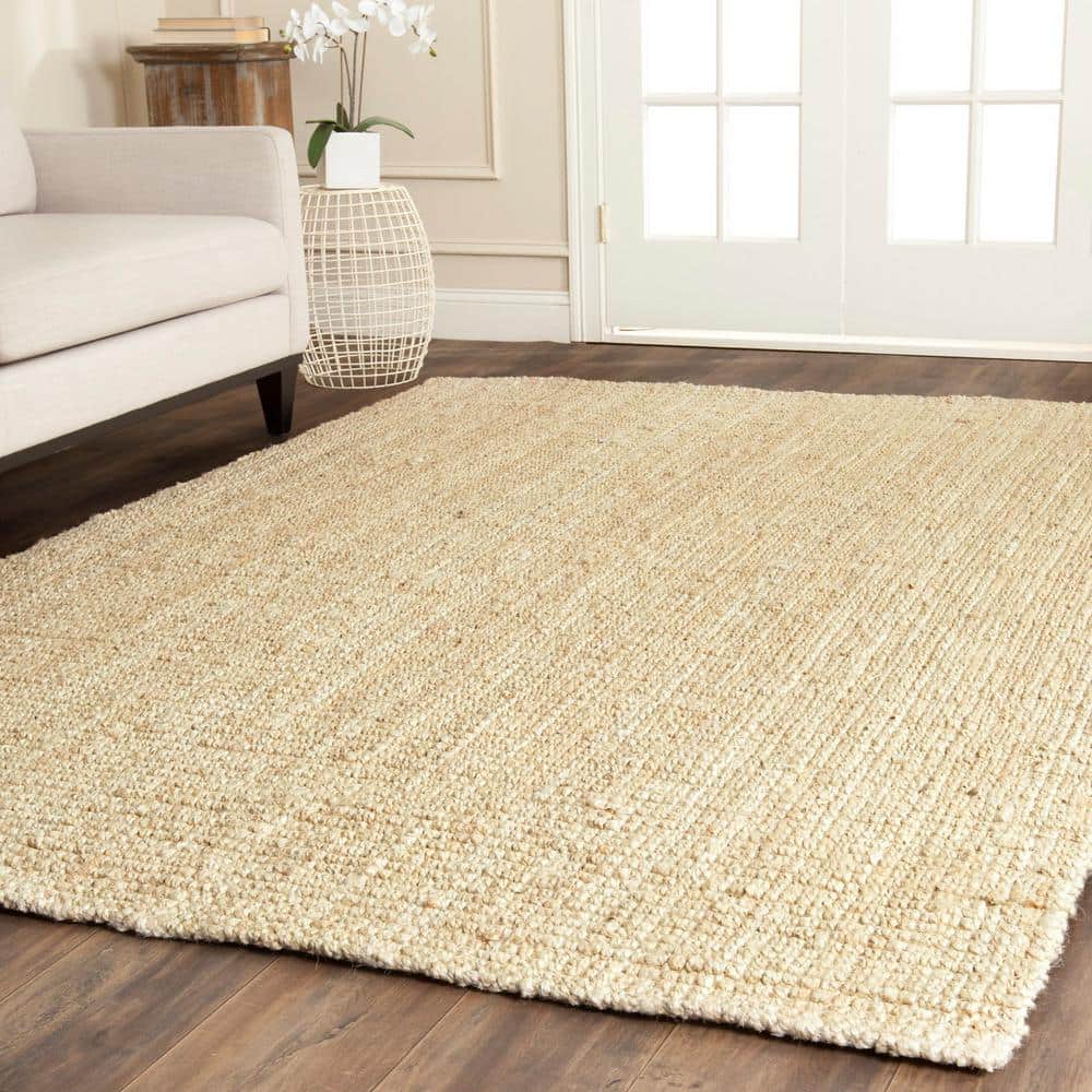 Natural Fiber Beige 9 ft. x 12 ft. Solid Area Rug - thumbnail 2
