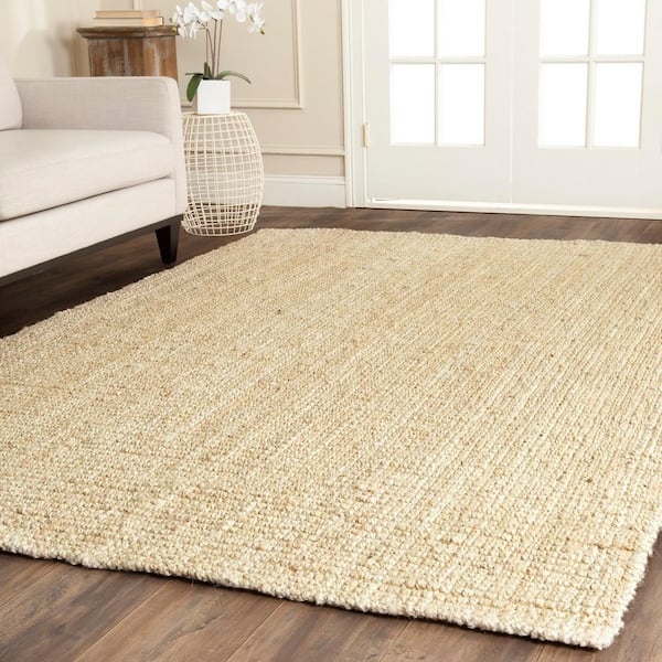 Natural Fiber Ivory 7 ft. x 7 ft. Square Solid Area Rug