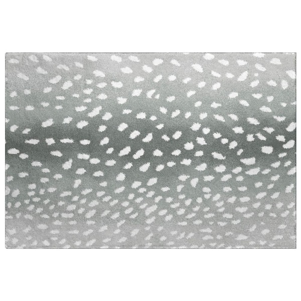 Dream Shag Premium Machine Washable Abstract ADS44 Gray 2 ft. x 3 ft. Accent Rug