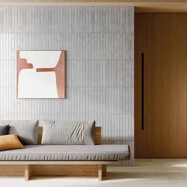 Scottsdale Light Grey 2 in. x 18 in. Porcelain Floor and Wall Tile (7.42 sq. ft. /Case)