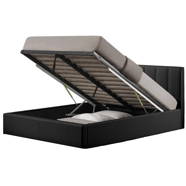 Baxton Studio Engelbertha Black Queen Upholstered Bed 28862 6112 Hd The Home Depot Baxton Studio Engelbertha Black Queen, Engelbertha White Queen Upholstered Bed