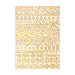 Yellow 5 ft. x 7 ft. Boho Distressed Floral Vintage Area Rug