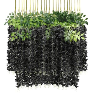 Indoor/Outdoor 43 in. Artificial Other Wisteria Vine Individual Flower Stems (Set of 24)