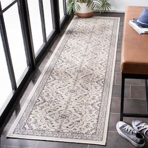 Montage Ivory/Gray 2 ft. x 8 ft. Border Indoor/Outdoor Patio Runner Rug