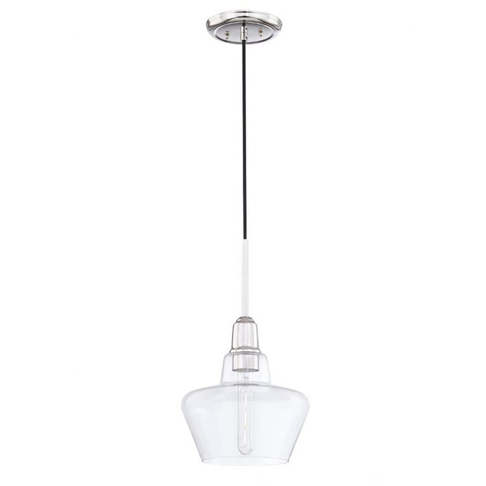 Home Decorators Collection 1-Light Polished Nickel Mini-Pendant Hanging ...