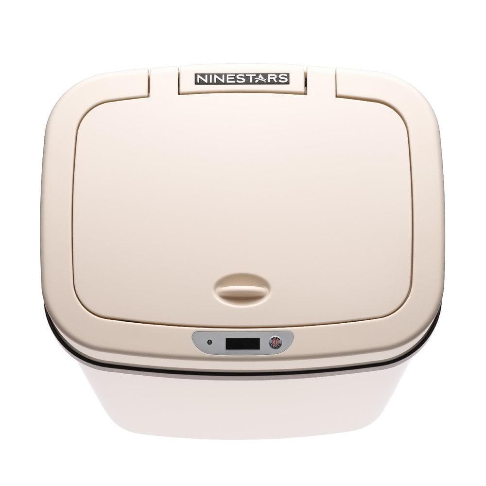 White Plastic Touchless Motion Sensor Trash Can, 3.2 Gallon