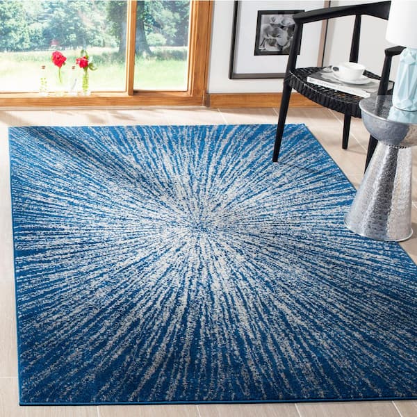 SAFAVIEH Evoke Navy/Ivory 2 ft. x 4 ft. Geometric Area Rug EVK228N