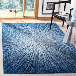 Evoke Navy/Ivory 8 ft. x 10 ft. Geometric Area Rug