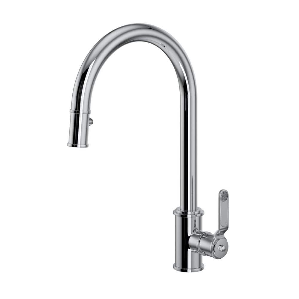 16 3/4" Chrome Brass Pull Down Kitchen Faucet
