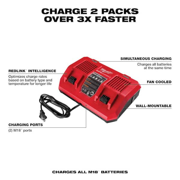 M18 18-Volt Lithium-Ion Dual Bay Rapid Battery Charger