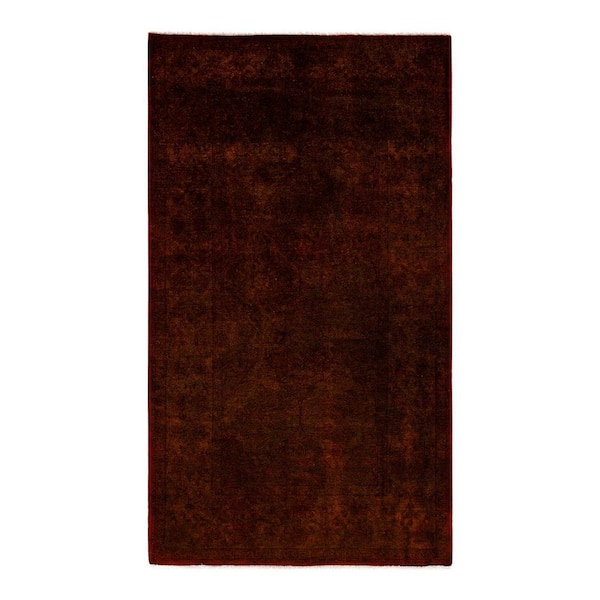 Chloe & Olivia Home Overdyed Brown 3 ft. 2 in. x 5 ft. 8 in. Wool Indoor Area Rug