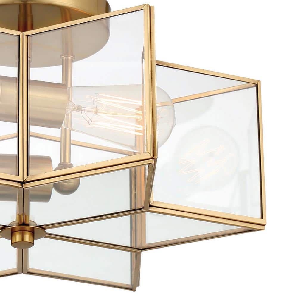 Brass Dust Star-Shaped LED Vanity Flush Mount Light 16.14''