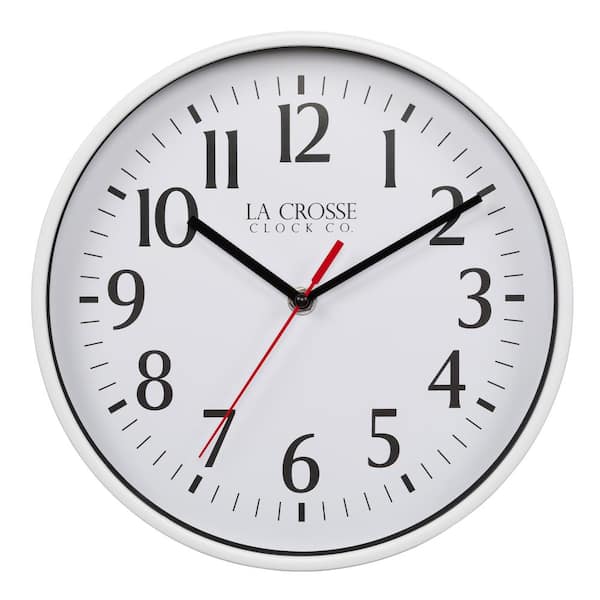 La Crosse Clock 10 in. Basics Analog Quartz Wall Clock - White