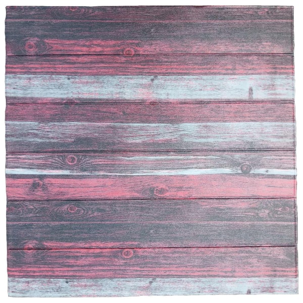 Falkirk Jura III 1/4 in. x 28 in. x 28 in. Peel & Stick Charcoal Red OffWhite Faux Wood PE Foam Decorative Wall Paneling