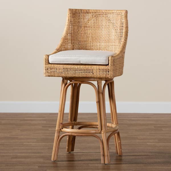 Bella 43.3 in. Natural Rattan Frame Bar Stool