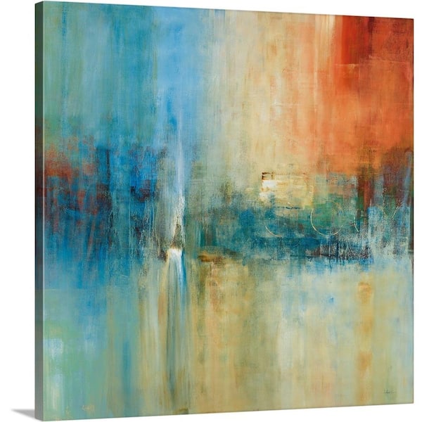 GreatBigCanvas 36 in. x 36 in. "Blue Cascade" by Simon Addyman Canvas Wall Art