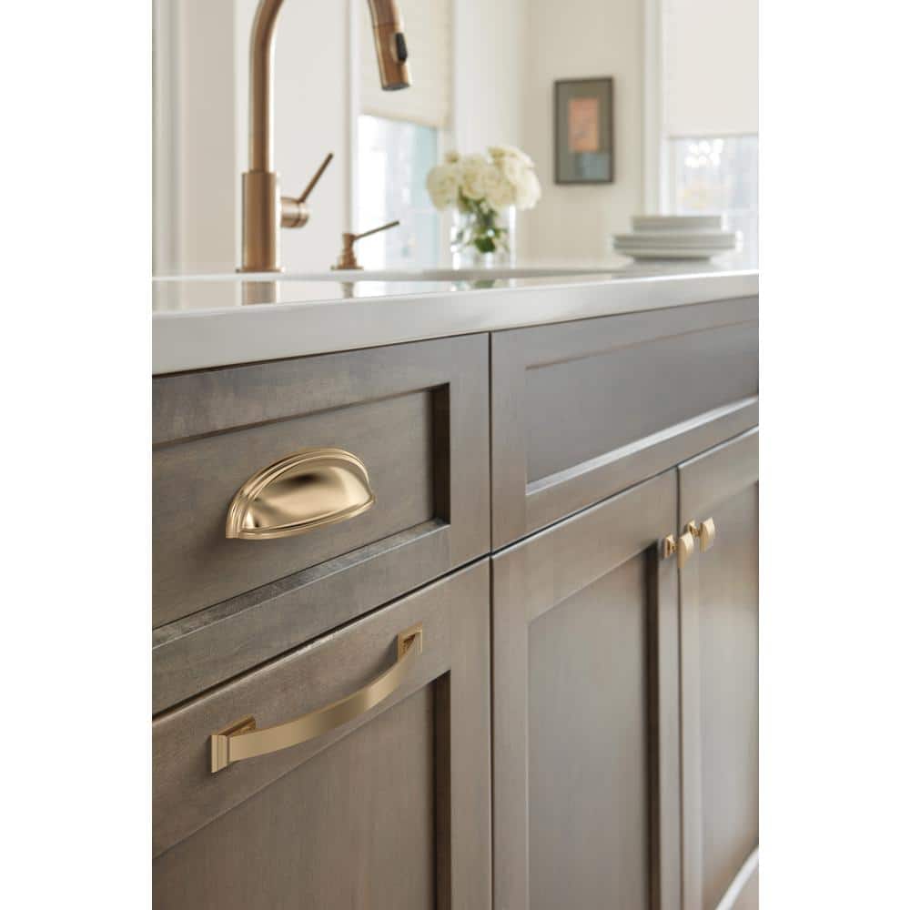 Champagne Bronze Polished Cup Pull with Mounting Hardware