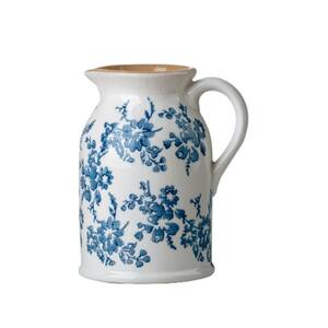 8 in. Vintage Chinoiserie Blue White Ceramic Antique Decorative