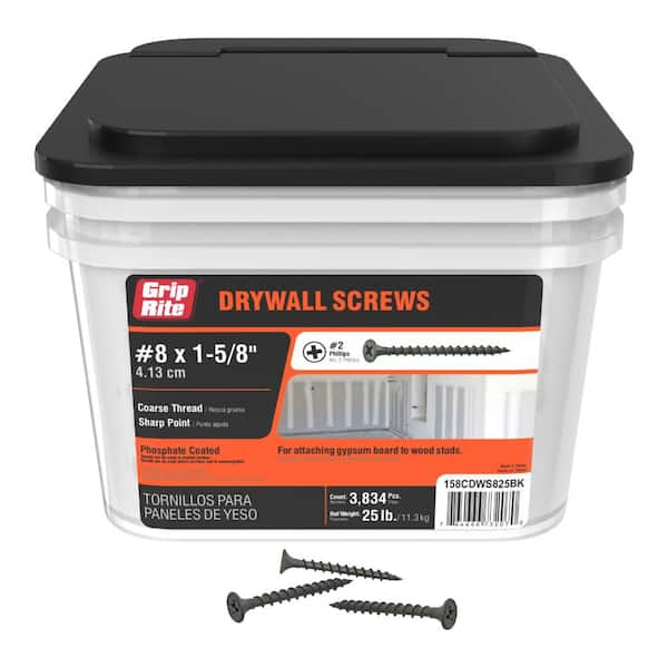 #8 x 1-5/8 in. #2 Phillips Bugle Head Coarse Thread Drywall Screws 25 lb. bucket