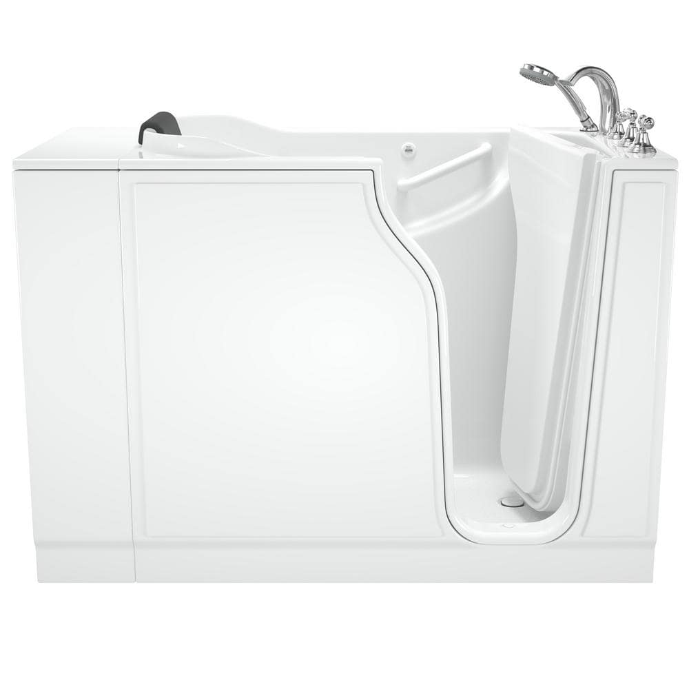 White Gelcoat Fiberglass Walk-In Soaking Bathtub with Faucet