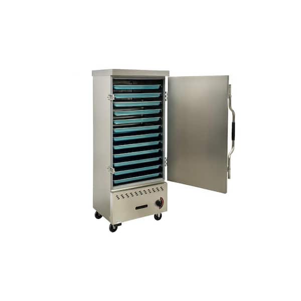 Elite Kitchen Supply 26.5 in. 12-pan seafood Steam Cooking Cabinet gas propane EEC13 in Stainless Steel