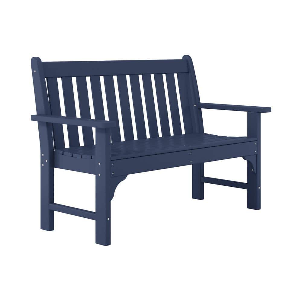 Laguna Outdoor Patio Weather Resistant Poly Plastic 51 in. 2-Person Front Porch Garden Bench in Navy Blue price history on PriceWatchPro