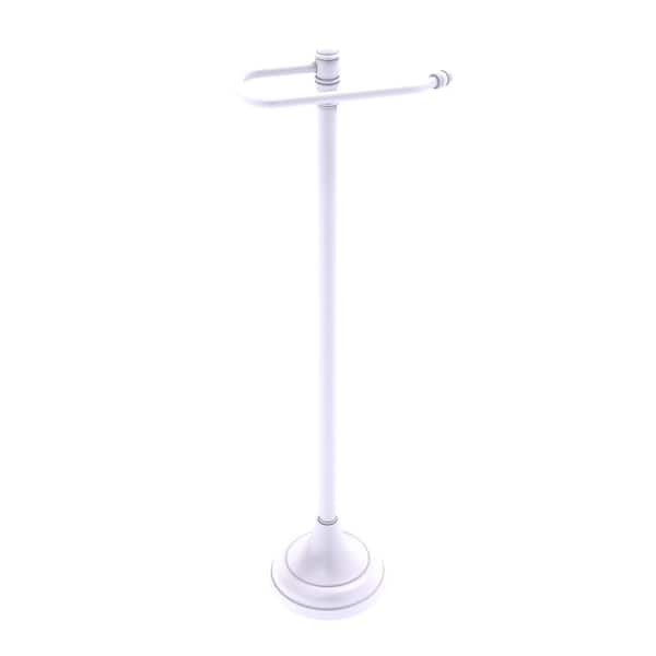 Allied Brass Carolina Free Standing Euro Style Toilet Paper Holder in Matte White