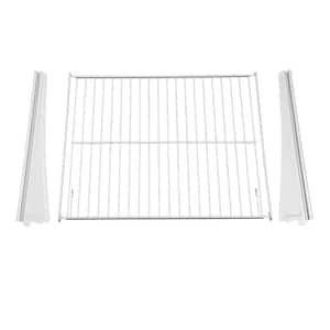 11 in. H x 17 in. White Steel 1-Drawer Wide Mesh Wire Basket