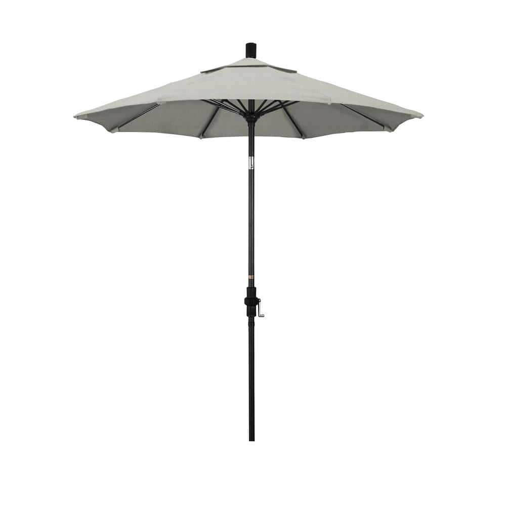7.5 ft. Matted Black Aluminum Market Patio Umbrella Fiberglass Ribs and Collar Tilt in Granite Sunbrella price history on PriceWatchPro